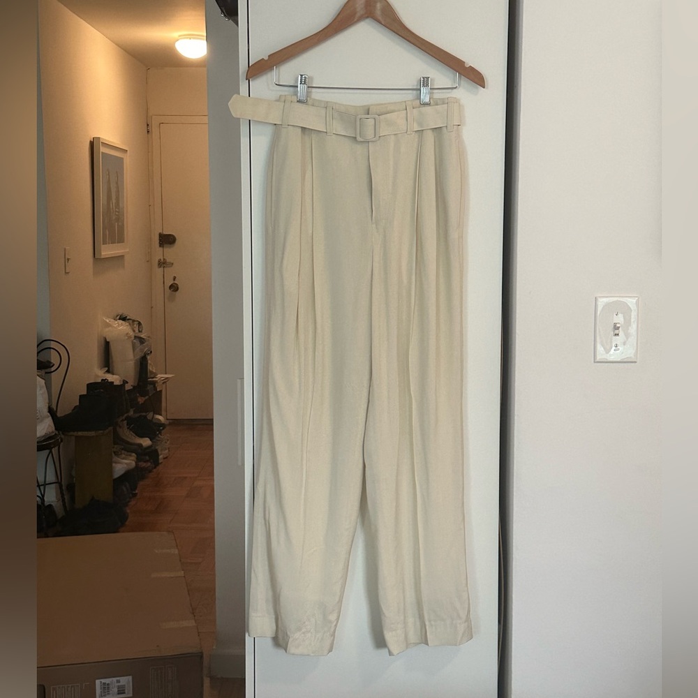Lemaire cream trouser with belt